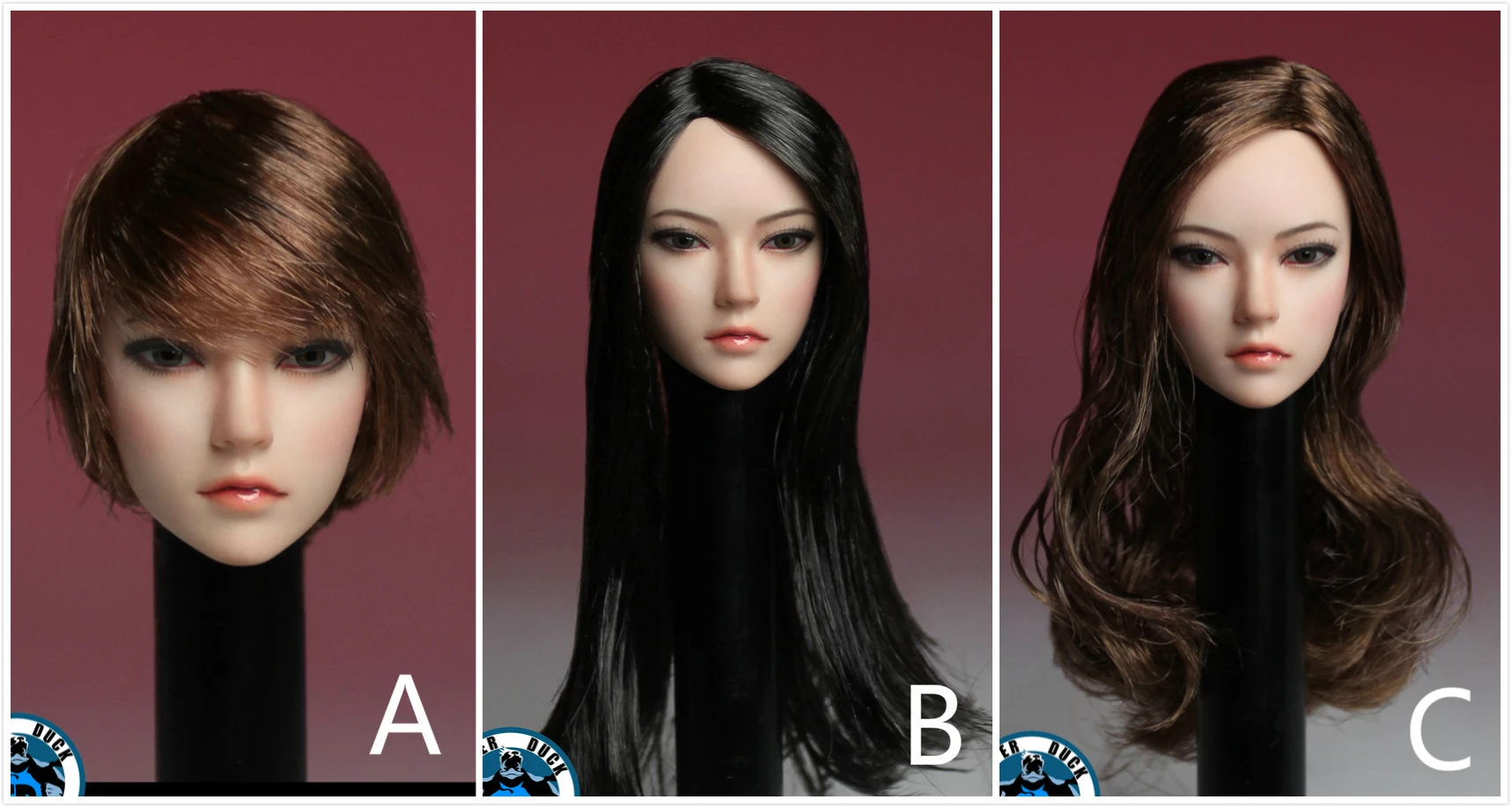 1/6 scale Long Hair Female Head Sculpt Beauty Asian Girl fit Phicen Body | Игрушки и хобби