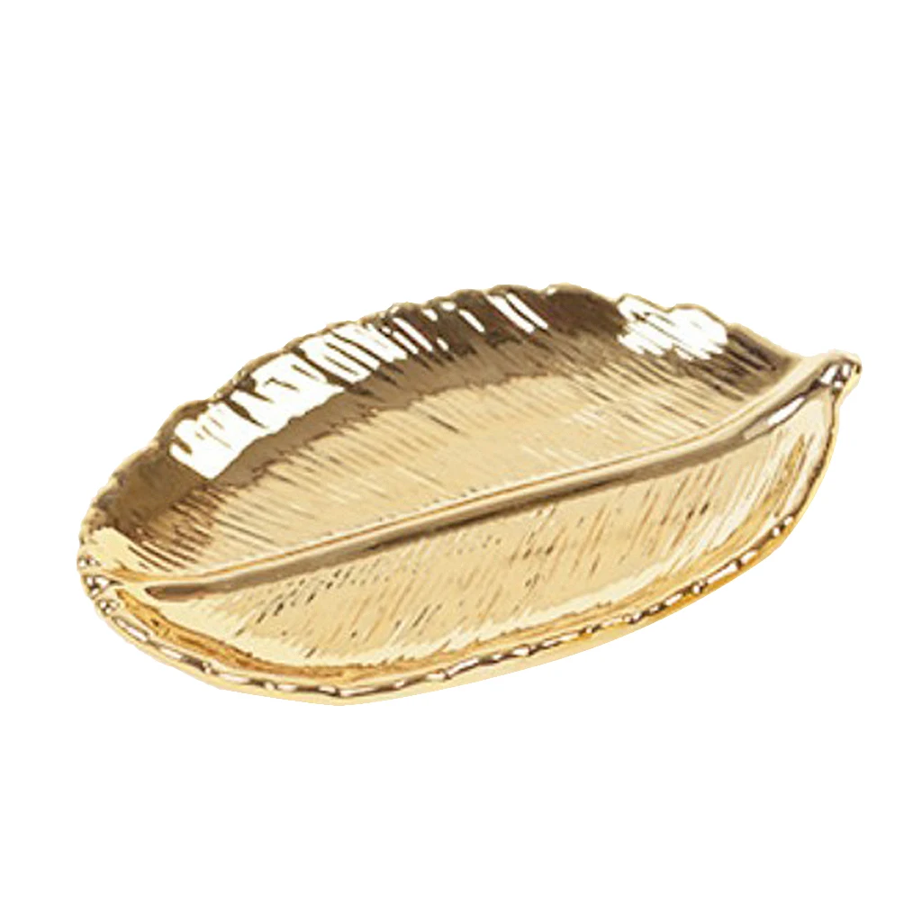 

Ceramics Leaf Shape Jewlery Tray Dish Plate Food Candy Biscuit Snack Bowl