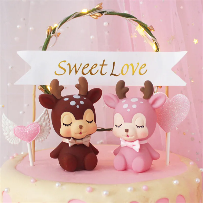 Cakelove 1 шт. мультяшный Рождественский олень кекс торт Topper Baby Shower товары для | Товары для украшения тортов -4000172841758