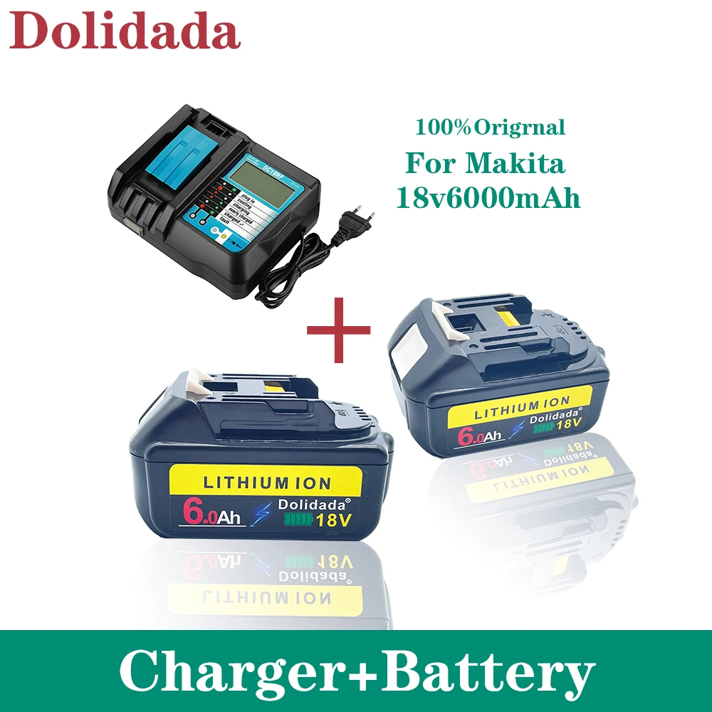 

BL1860 Rechargeable Battery 18 V 6000mAh Lithium ion for Makita 18v Battery BL1840 BL1850 BL1830 BL1860B LXT 400+charger
