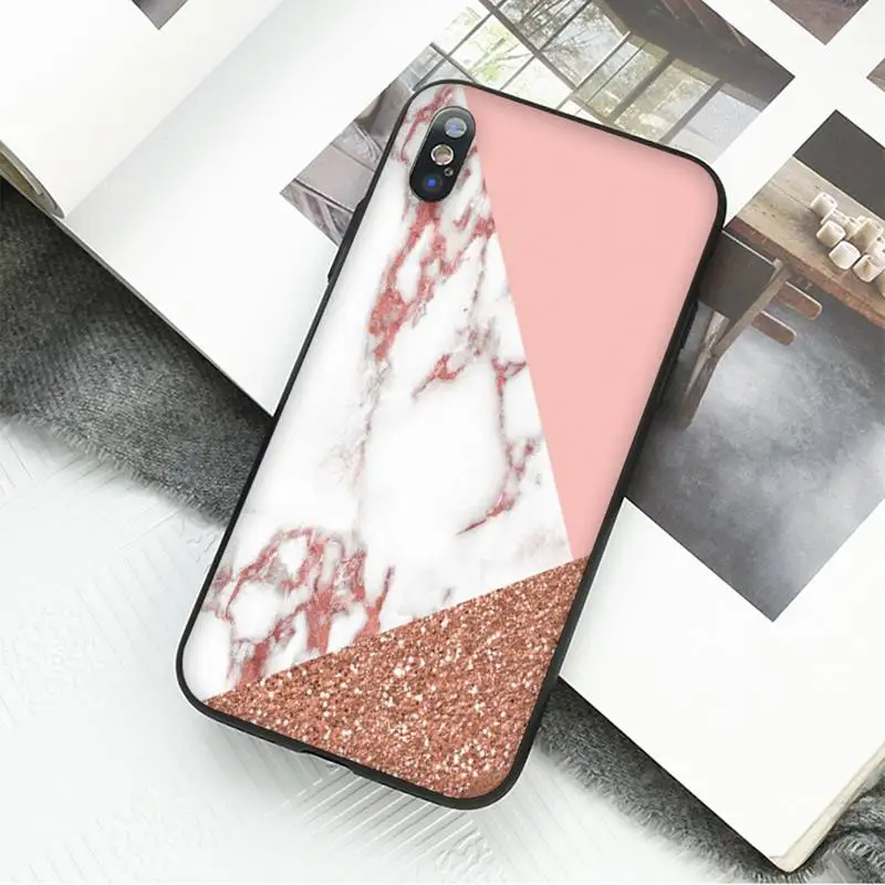 Мягкий блестящий черный чехол для телефона Babaite с золотым мраморным рисунком iPhone