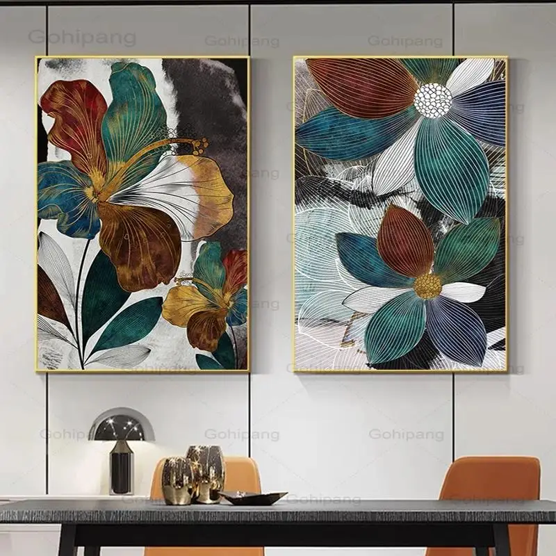 

Canvas Painting Nordic Abstract Leaf Flower Wall Art Poster Plant Art Posters and Prints Wall Decoration Picture for Living Room