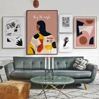 Скандинавская Минималистичная Настенная роспись, семейный минималистический декор, плакат и печатная комбинированная Картина на холсте для гостиной