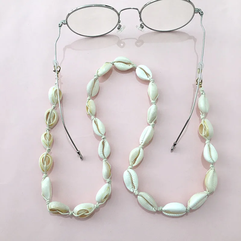 

2021 bohemian natural shell hand-woven glasses chain anti-slip eyeglass pendant mask chain holder glasses accessories