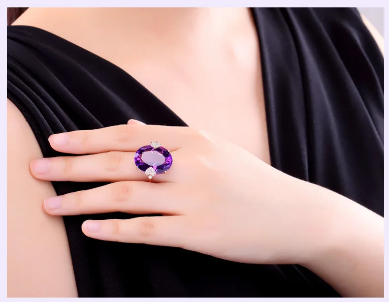 Серебро 925 пробы Фиолетовый Топаз Алмаз кольцо для женщин Anillo Изумрудный зеленый топаз Сапфир чистый камень Обручальное кольцо с драгоценным камнем ювелирные изделия серебряные украшения gümüş серебро 925