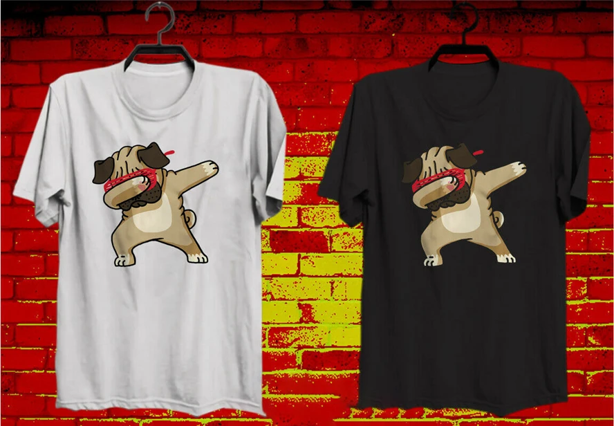 Новая забавная Мужская черная и белая футболка с милой собачкой логотипом