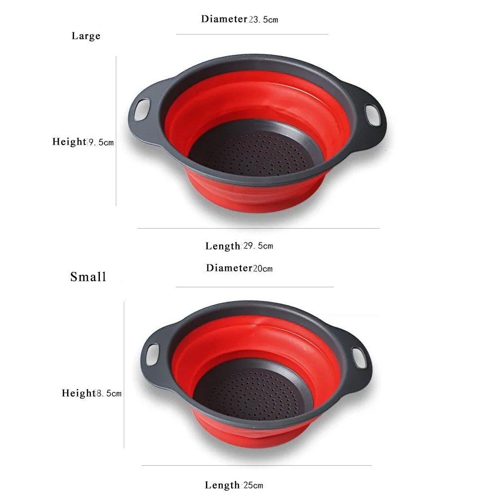 Кухонные принадлежности инструменты Силиконовый складной кухонный дуршлаг для
