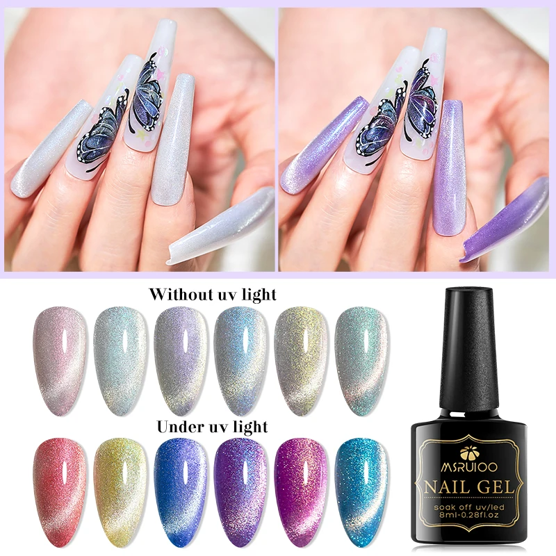 2/4 шт Гель-лак для ногтей с эффектом кошачий глаз Набор лаков Sunlight Senstive 9D лазерные