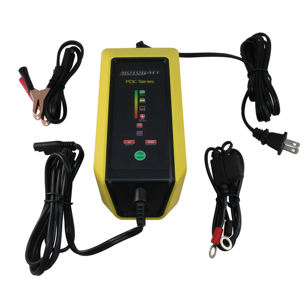 Motobatte 12V 2.0A Motorcycle Battery Charger Suit AGM Lead Acid Lithium and Standard Flooded Types Batteries Maintainer FAT BOY |