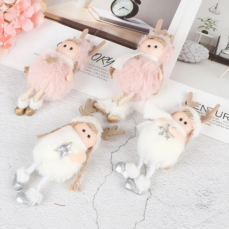 1 шт. рождественские милые украшения розовый белый шелк плюшевая подвесная