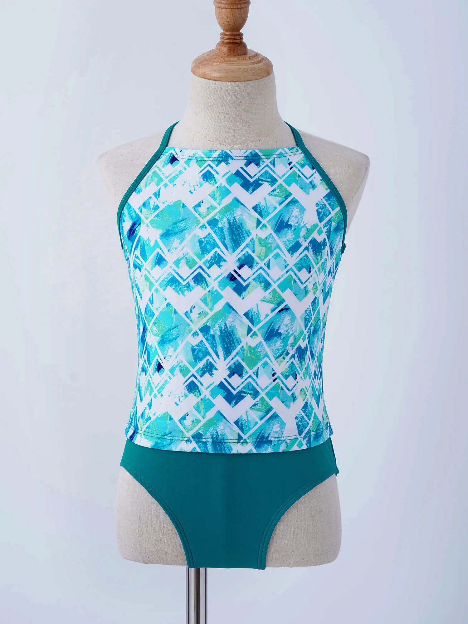 2 шт. детские пляжные костюмы с открытой спиной и геометрическим принтом | Детская