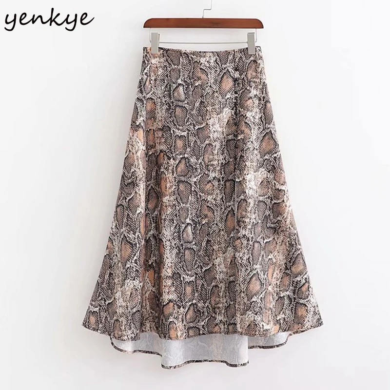 YENKYE новые модные женские туфли в винтажном стиле со змеиным принтом юбка