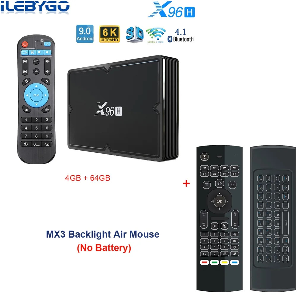 X96H Android 9,0 smart tv box, 4 Гб оперативной памяти, 32 Гб встроенной памяти, Bluetooth 4,1 2,4g/5g Wi-Fi hdmi в IPTV Set-Top box с 3 портами(стандарт порт 2G/16G медиаплеер PK X96 - Цвет: 4GB 64GB MX3