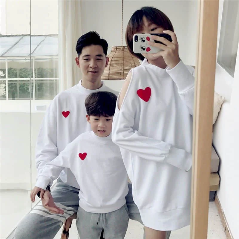 

Cotton sweatshirt pullover parent-child wear three four family autumn clothes mother daughter sister brother Korean fashi