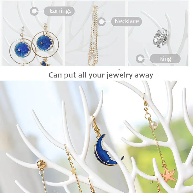 Новый стиль маленькие серьги с оленем кольцо фотография подставка лоток дерево