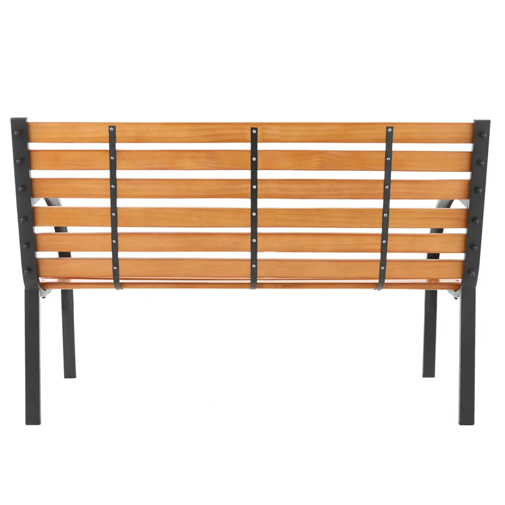 

[USA READY STOCK] **48" Hardwood Slotted Steel Cast Iron Frame Outdoor Patio Garden Bench Park Seat