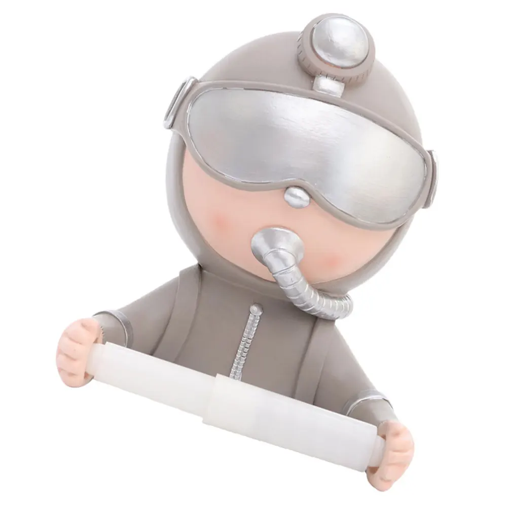 

1PC Diver Roll Paper Holder Creative Toilet Tissue Rack Decoration (Silver)