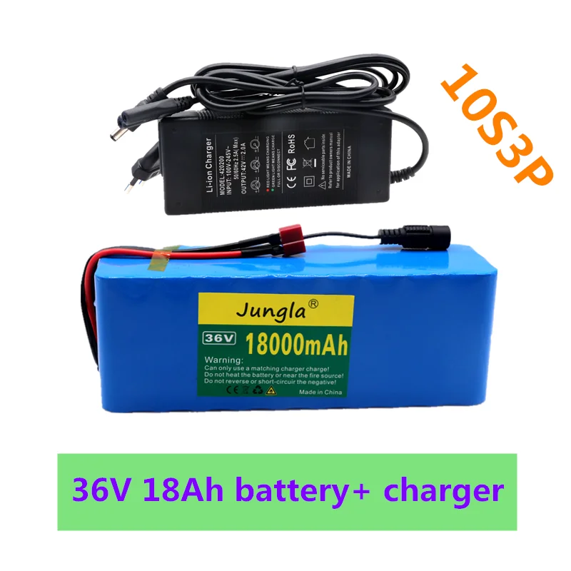 

New 36V 18Ah bms 10S3P akumulator 36V lithium battery pack for Ebike Motorcycle Electric Car Bicycle Scooter BMS+42v charger