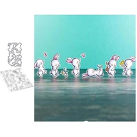 new cute rabbit metal cutting dies and clear stamps scrapbooking craft stencil seal sheet decor embossing template decoration