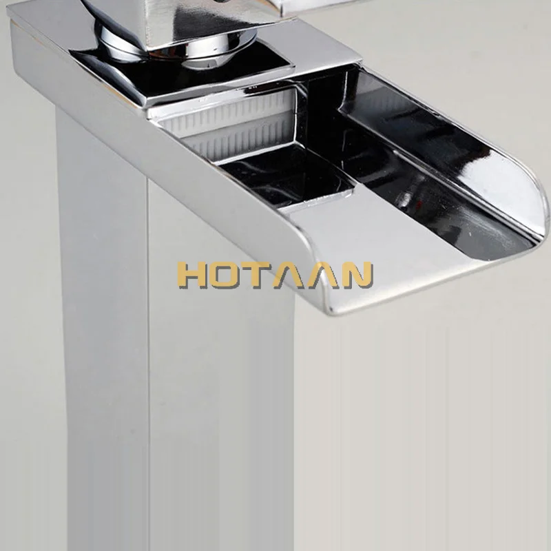 

Cold and Hot Bathtub Faucet for Bathroom Washbasin High-grade Brass Single Handle Basin Faucets Bathroom Elegant Waterfall Taps