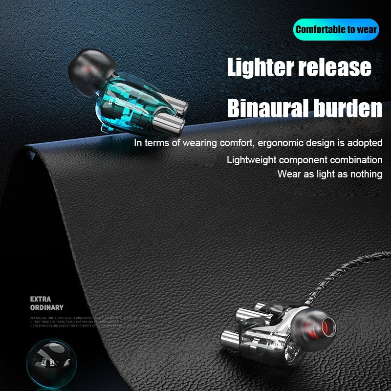 VAORLO A6 Quad Core Dynamic Stereo Wired Earphone type-c interface Sports HiFi Music Headset With Mic For HuaWei Xiaomi | Электроника