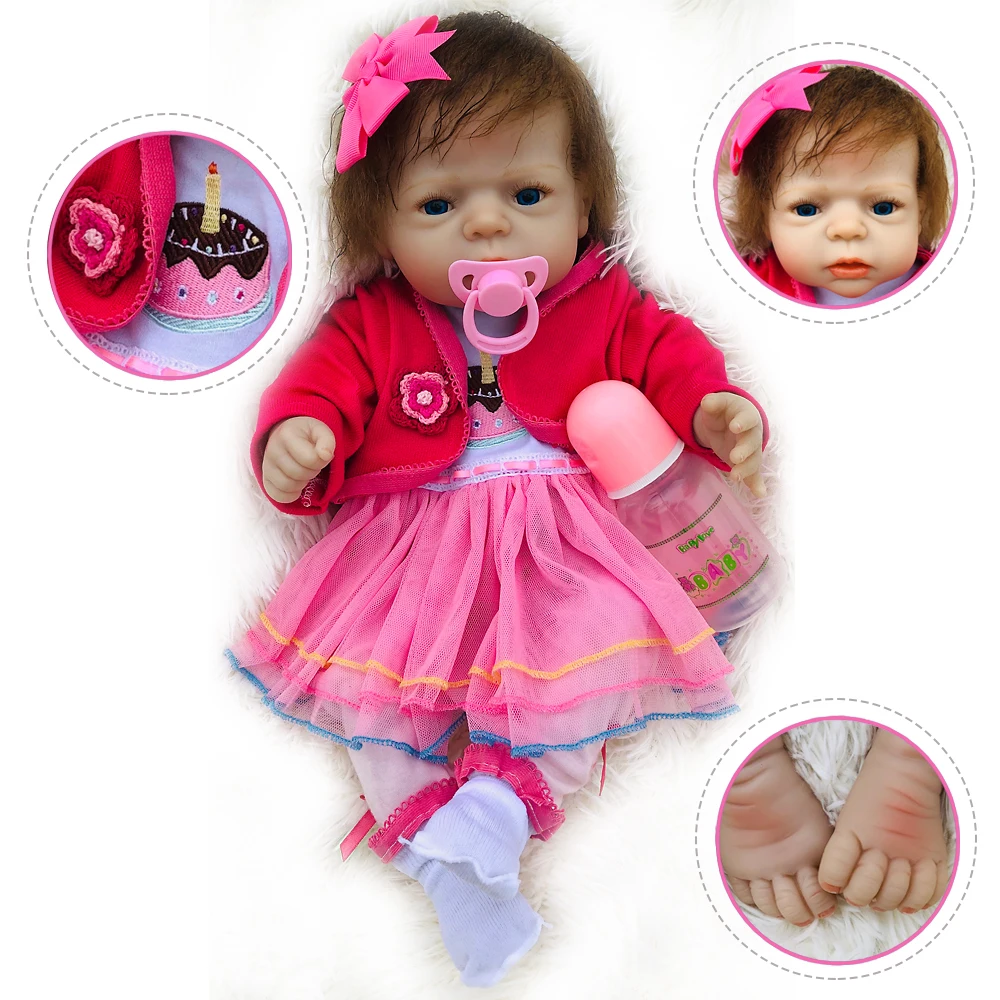 Около 53 см 100% Безопасная и Нетоксичная кукла bebe reborn baby вся силиконовая виниловая