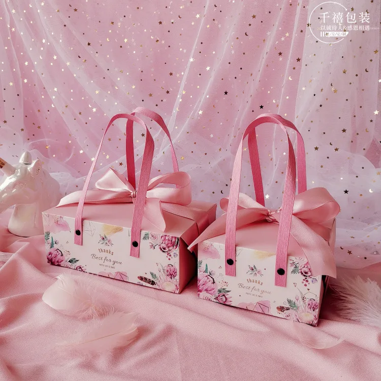 Портативная бумажная упаковка для конфет Подарочная коробка цветов торта