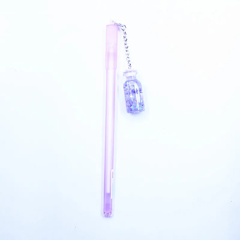 

36 pcs/lot Kawaii Flower Oil Bottle Pendant Gel Pen Cute 0.5mm Black Ink Neutral Pens Promotional Gift Stationery School Supply