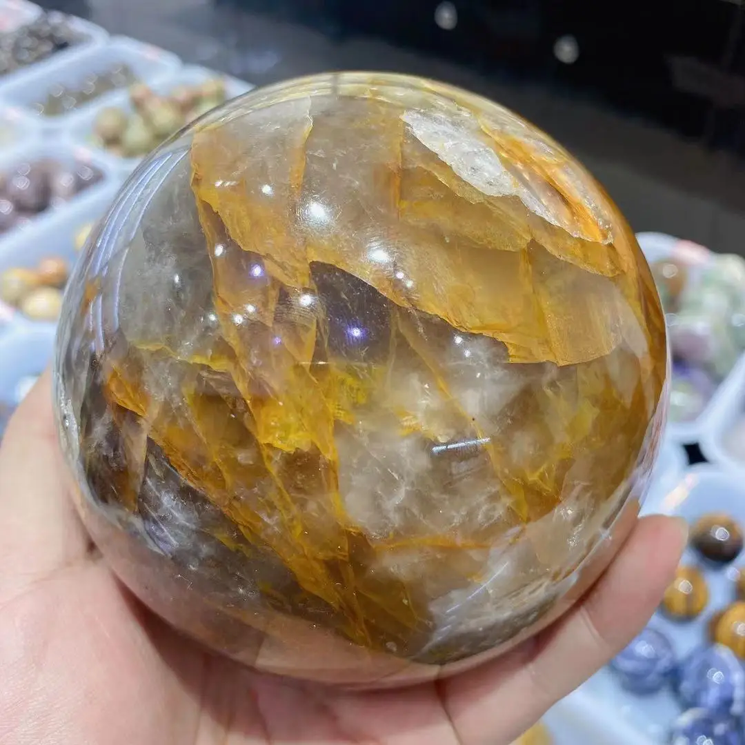 

Big Size Natural Fire Quartz crystal Sphere For Healing Gift For Decoration