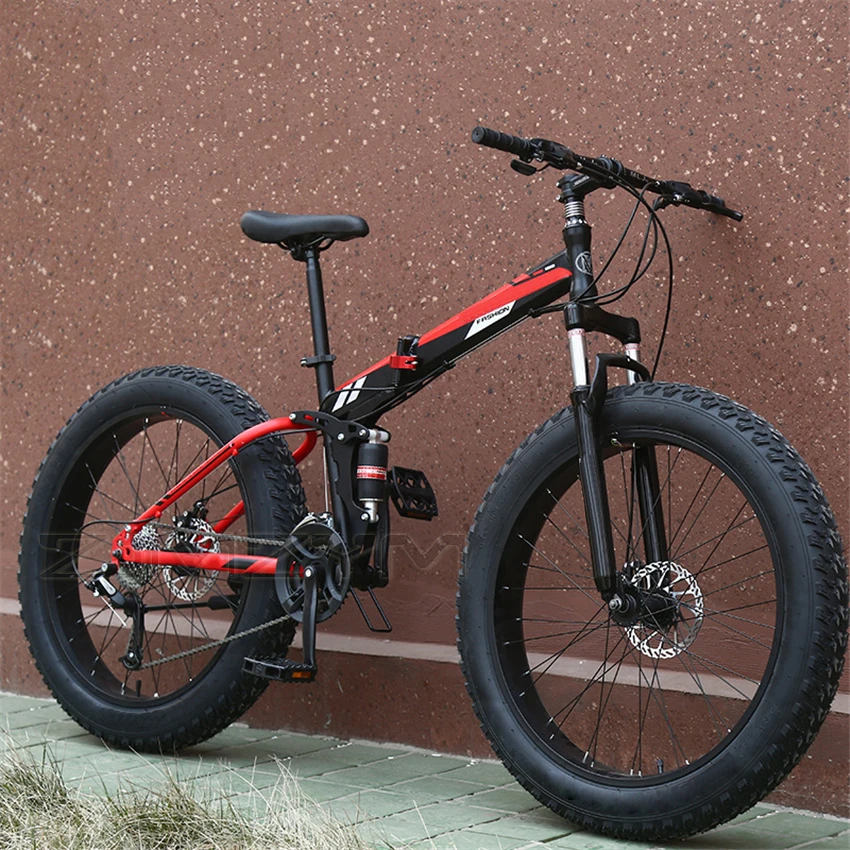 Verkauf Fett Reifen Mountainbike 21 24 27 Geschwindigkeit 26 Zoll Räder Doppel Disc Bremse Suspension Gabel Suspension Anti-Slip Bikes