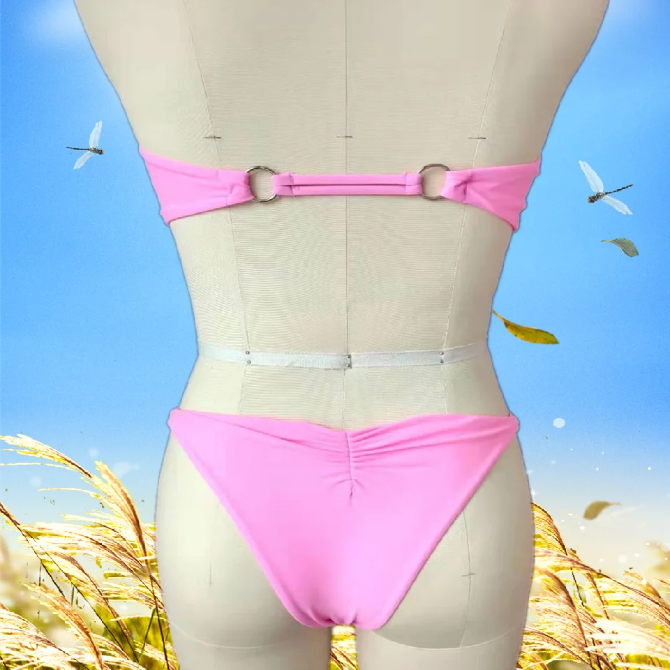 Новинка 2020 купальник с разрезом на спине украшенный кругами плиссированные