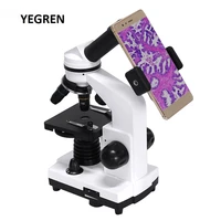 professional biological microscope compound led monocular student microscope biological exploration smartphone adapter 40x 1600x
