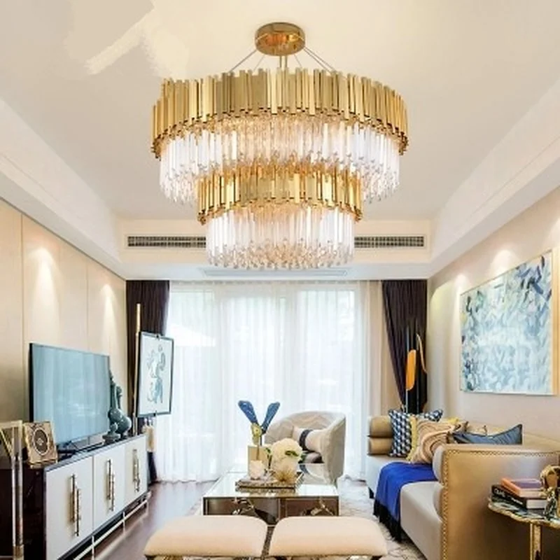 Modern Popular Crystal Chandelier Lighting Lustre Cristal Hanging Light Gold Finish E12/E14 110V/220V CE/UL Certified | Лампы и