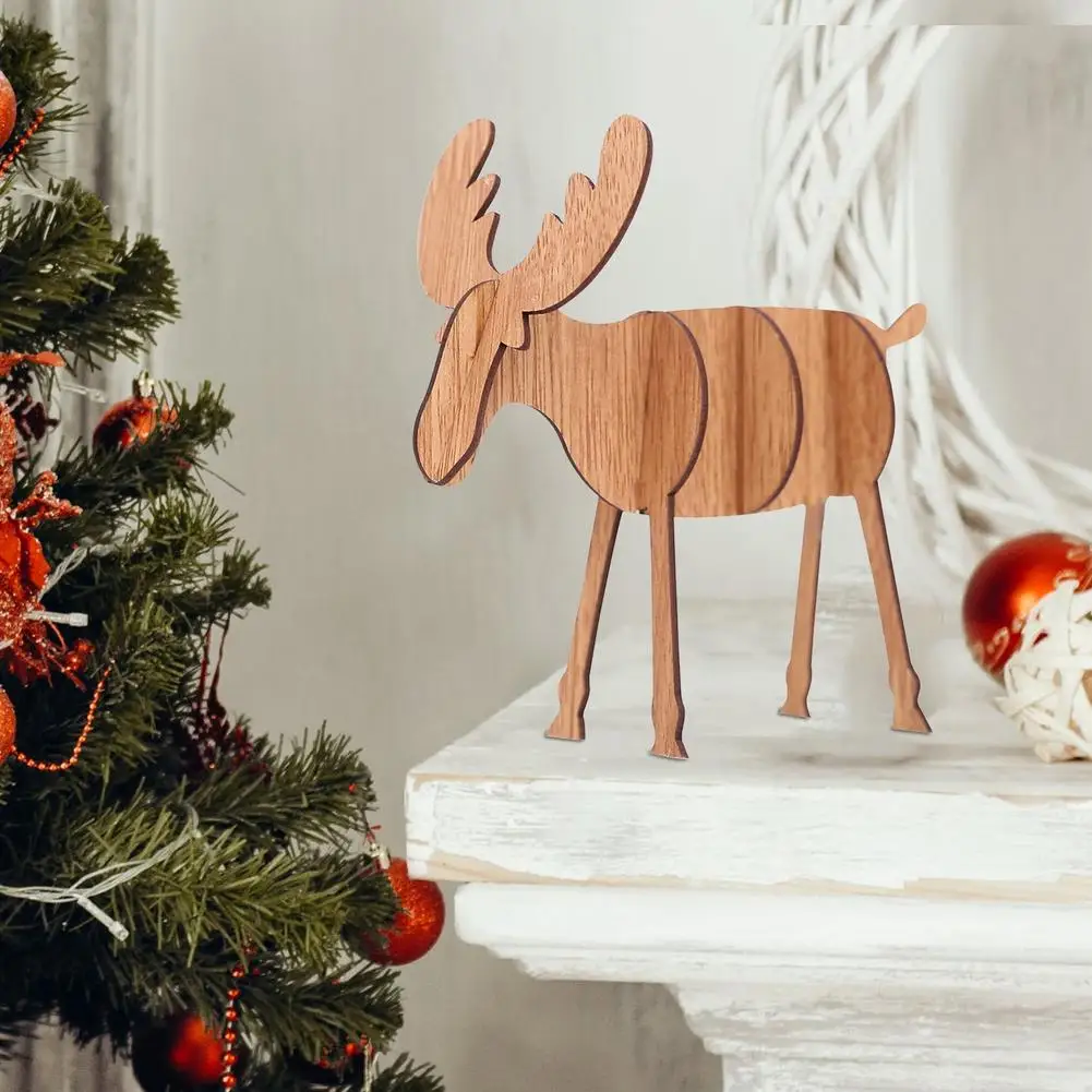 Деревянное Рождественское украшение с лосями сделай сам подарок деревянное