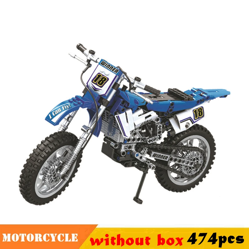 Motorcycle Technology Moto steam Racing Motorbike City Vehicle Sets Off Road Model Building Blocks MOC Kits Kids Toys | Игрушки и хобби