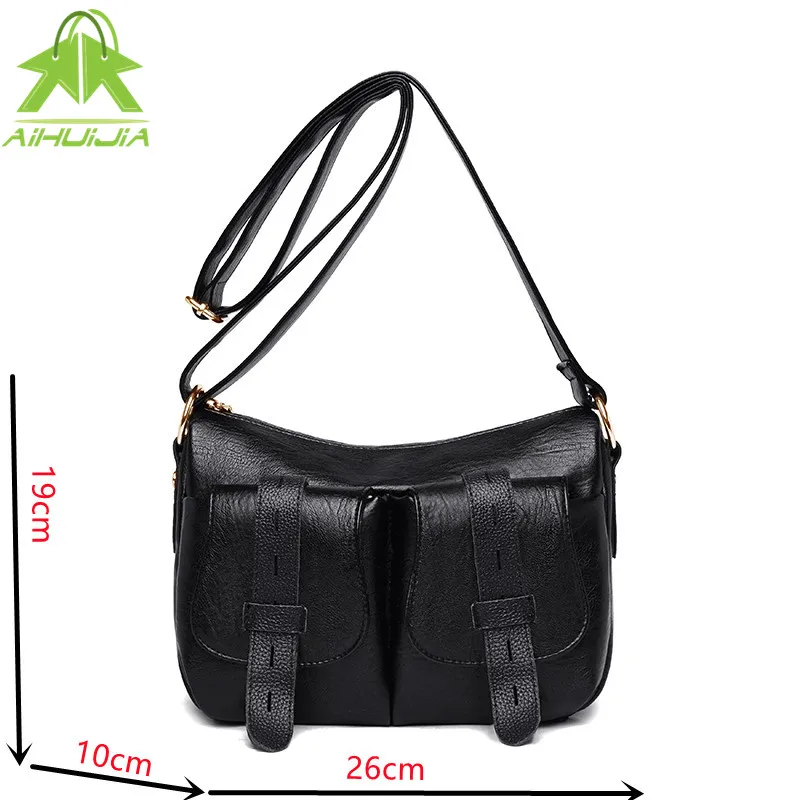 

Fashion Retro Solid Color Womens Shoulder Bags High Capacity Messenger Bag 2021 New High Quality Pu Leather Travel Women Handbag