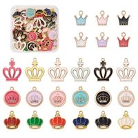 1 box alloy enamel pendants cute crown eiffel tower charms links for diy necklaces bracelets earrings jewelry making accessories