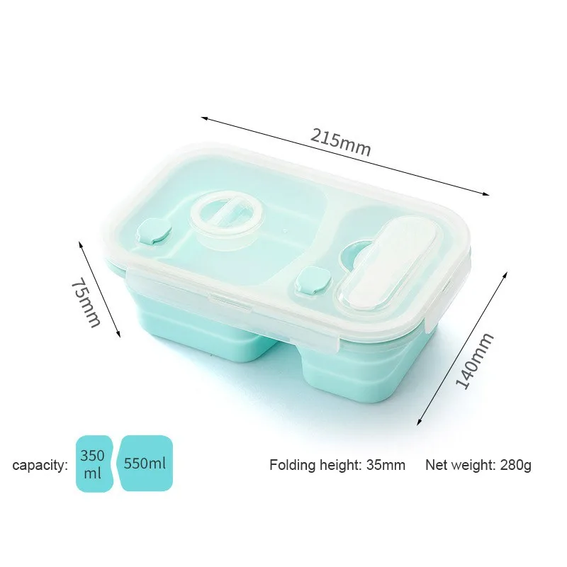 

Collapsible Silicone Lunch Box Storage Bowl Container Leakproof Folding Food Microwave Dishwasher Safe Refrigerator Travel Tool