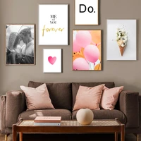 ice cream balloon love quote romantic wall art canvas painting nordic posters and prints wall pictures for living room decor
