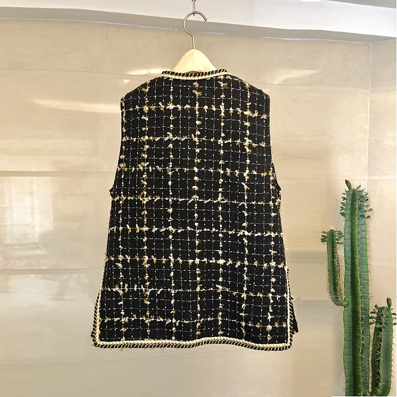 Женский винтажный жилет черный в стиле ретро модель N9640 на осень 2022 |