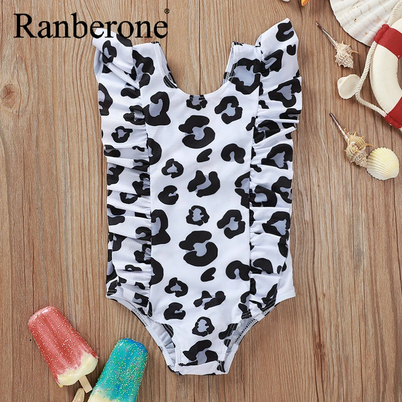 Цельные летние детские леопардовые для малышей и девочек бикини купальный