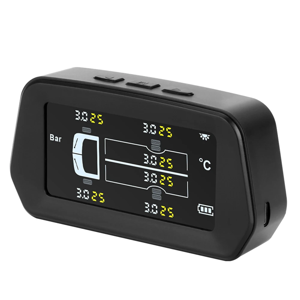 

Monitoring Car Tire Pressure Gauge Solar Truck TPMS Tire Tyre Pressure Monitoring System with 6 External Sensors Car Accessories