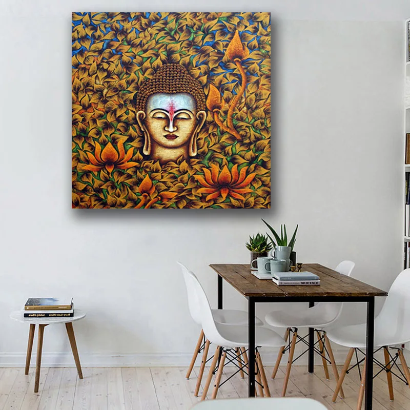 Самоотверженно HD принты настенные художественные плакаты и Будды головы цветок