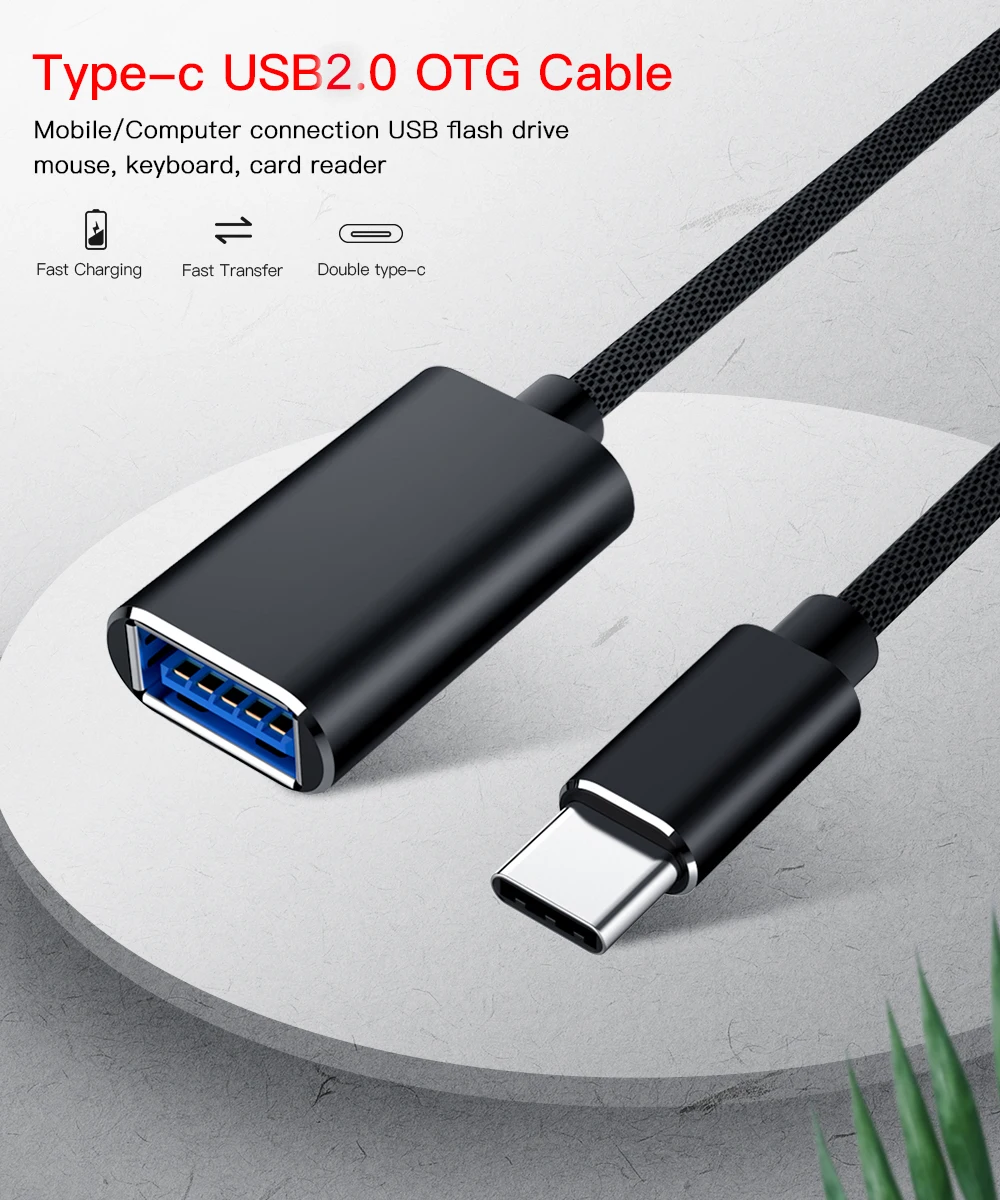 USB-C OTG кабель type-C штекер USB 2,0 Женский металлический конвертер для samsung S10 S9 Macbook Xiaomi Mi8 huawei USB2.0 to type-C OTG