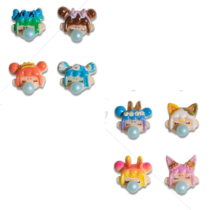 

DIY Cartoon Bubble Girl Nail Jewelry Accessories Mixed Cartoon Character Avatar Creative Acrylic Nail Art Decorations