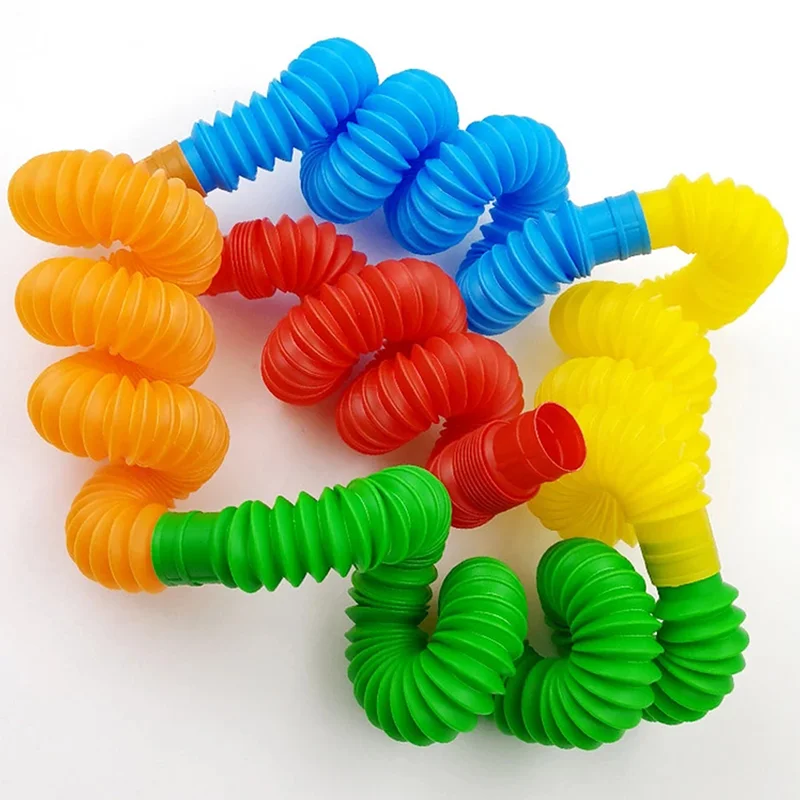 5Pcs Mini Pop Tubes Sensory Toy For Adult Fidget Stress Relieve Toys Kid Autism Anti Stress Plastic Bellows Children Squeeze Toy images - 6