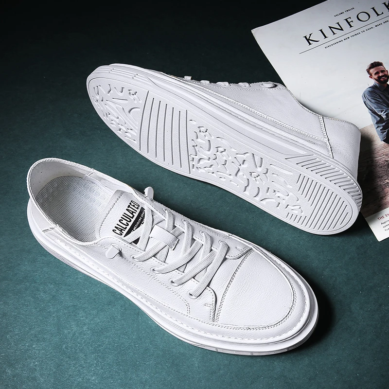 

Mens Sneakers Fashion genuine Leather Casual Shoes Men oxfords outdoor Lace Up Non-slip Breathable Soft Flats Men Shoes