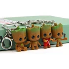 4 стиля брелки с грутом Q дерево человек фигурка кольцо для ключей аниме мультяшный брелок для ключей для женщин детей девочек фигурки фильма игрушки подарок