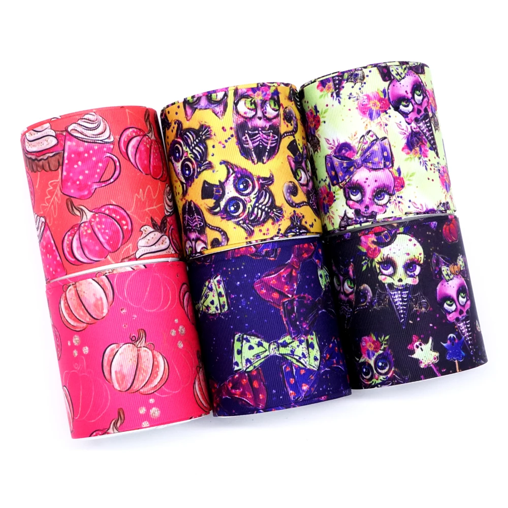 Free shipping 50 yard cartoon printed grosgrain ribbon 31944 | Дом и сад