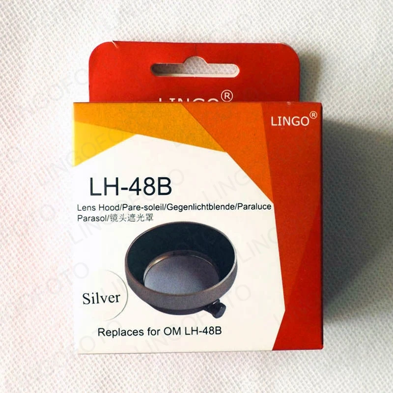 Металлическая бленда объектива LH 48B для Olympus M.ZUIKO DIGITAL 17 мм f1.8 Silver|lens hood|metal lens hoodlens